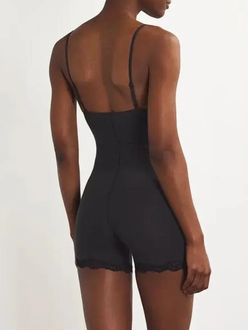 SKIMS Women's Fits Everybody Lace Triangle Onesie Size L in Onyx